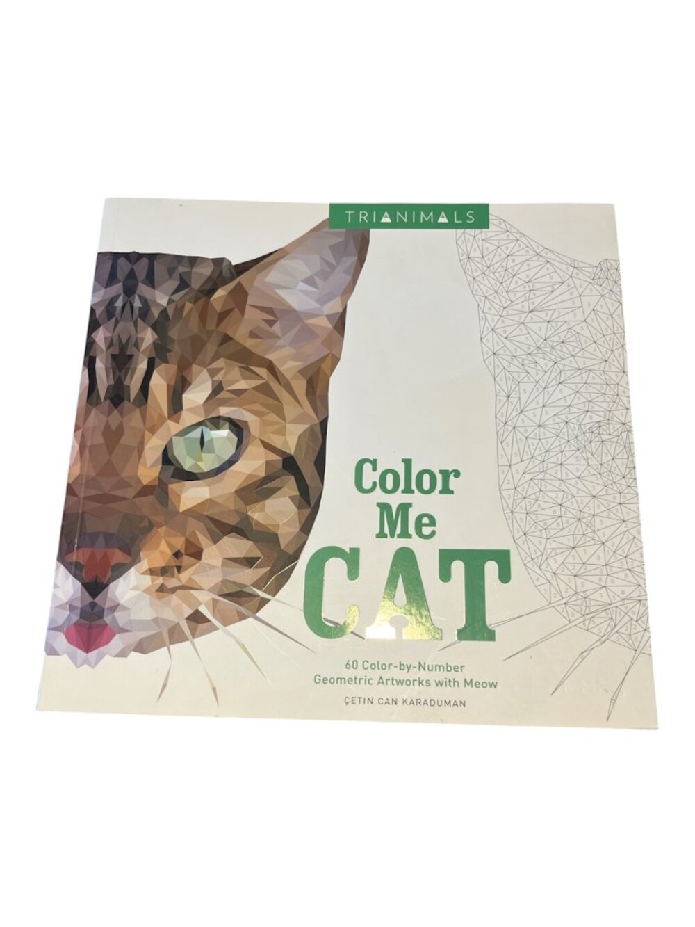 BOOK Color Me Cat Colouring 60 Color-by-Number Geometric Artworks Trianimals